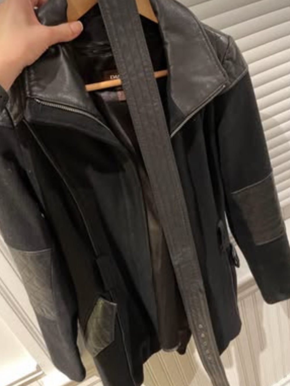 Daniel leather jacket coat in black